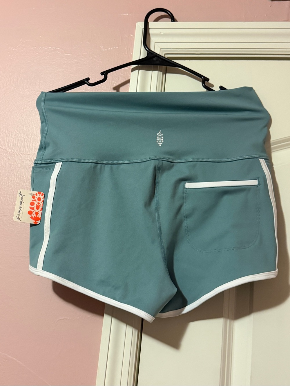 FP Movement by Free People Seafoam Green Athletic Shorts with White Trim